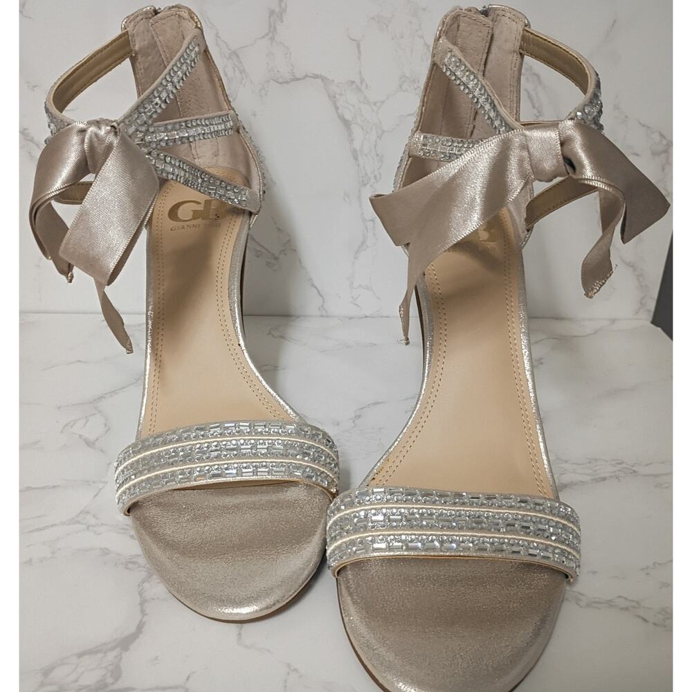 GIANNI BINI "Prom Queen" Strappy Rhinestone Stiletto Sandals - NEW - Picture 2 of 6